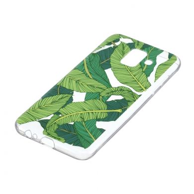 Силіконовий (TPU) чохол Deexe Pretty Glossy для Samsung Galaxy A6 2018 (A600) - Leaf Pattern