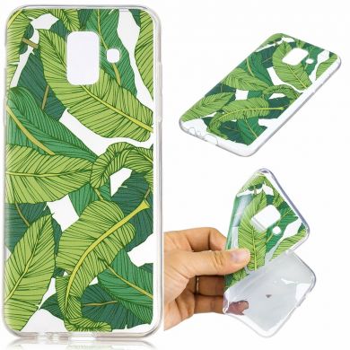 Силіконовий (TPU) чохол Deexe Pretty Glossy для Samsung Galaxy A6 2018 (A600) - Leaf Pattern