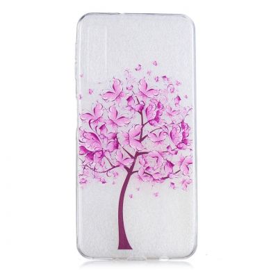 Силиконовый (TPU) чехол Deexe Pretty Glossy для Samsung Galaxy A7 2018 (A750) - Pink Flower Tree
