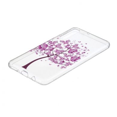 Силиконовый (TPU) чехол Deexe Pretty Glossy для Samsung Galaxy A7 2018 (A750) - Pink Flower Tree