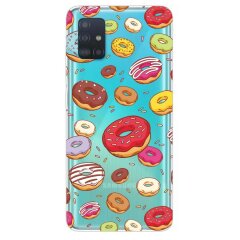 Силиконовый (TPU) чехол Deexe Pretty Glossy для Samsung Galaxy A71 (A715) - Donuts