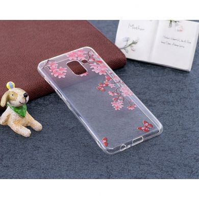 Силиконовый (TPU) чехол Deexe Pretty Glossy для Samsung Galaxy A8 (A530) - Pink Flowers
