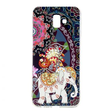 Силіконовий (TPU) чохол Deexe Pretty Glossy для Samsung Galaxy J6+ (J610) - Flower and Elephant