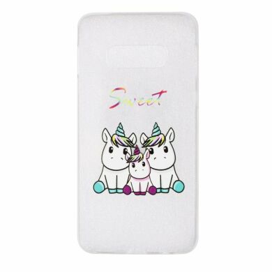 Силіконовий (TPU) чохол Deexe Pretty Glossy для Samsung Galaxy S10e (G970) - Three Unicorns