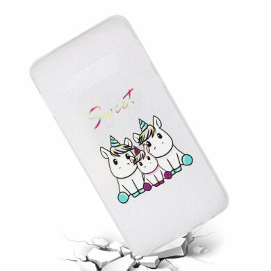 Силіконовий (TPU) чохол Deexe Pretty Glossy для Samsung Galaxy S10e (G970) - Three Unicorns