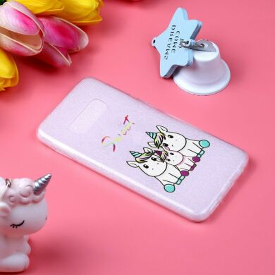 Силиконовый (TPU) чехол Deexe Pretty Glossy для Samsung Galaxy S10e (G970) - Three Unicorns
