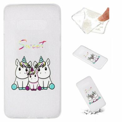 Силіконовий (TPU) чохол Deexe Pretty Glossy для Samsung Galaxy S10e (G970) - Three Unicorns
