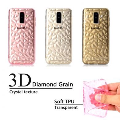 Силиконовый (TPU) чехол UniCase 3D Diamond Grain для Samsung Galaxy A6+ 2018 (A605) - Transparent