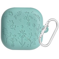 Защитный чехол Deexe Flower Pattern для Samsung Galaxy Buds 4 / Buds 4 Pro - Green