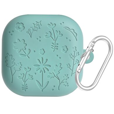 Защитный чехол Deexe Flower Pattern для Samsung Galaxy Buds 4 / Buds 4 Pro - Green