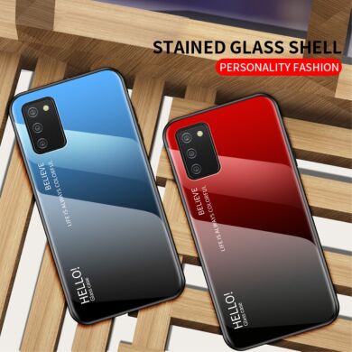Защитный чехол Deexe Gradient Color для Samsung Galaxy A02s (A025) - Red / Black