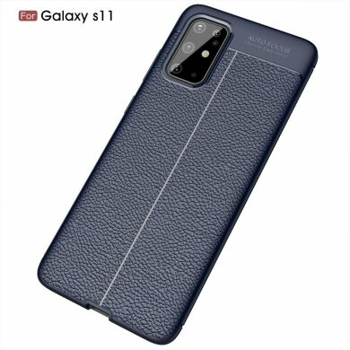 Защитный чехол Deexe Leather Cover для Samsung Galaxy S20 Plus (G985) - Navy Blue