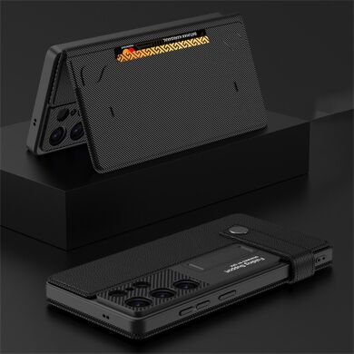 Защитный чехол GKK Card Holder для Samsung Galaxy S25 (S931) - Carbon Fiber Texture