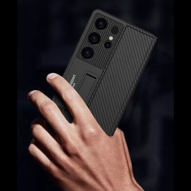 Защитный чехол GKK Card Holder для Samsung Galaxy S25 (S931) - Carbon Fiber Texture