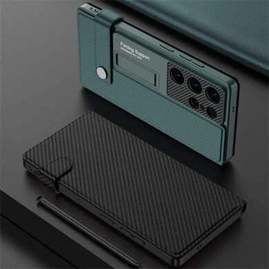 Защитный чехол GKK Card Holder для Samsung Galaxy S25 (S931) - Carbon Fiber Texture