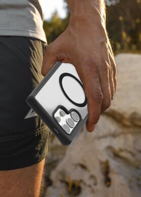 Защитный чехол ItSkins Hybrid R Solid with MagSafe для Samsung Galaxy S24 Ultra (S928) SGGB-HRSMA-PBTR - Transparent / Black