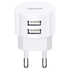 Сетевое зарядное устройство USAMS T20 Round Travel (2USB, 2.1A) - White