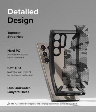 Захисний чохол Ringke Fusion X Design для Samsung Galaxy S24 Ultra (S928) 8809961783784) - Camo Black