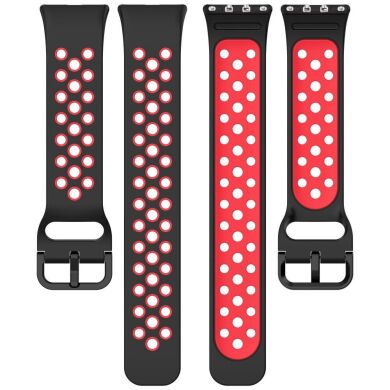 Ремешок Deexe Dot Color для Samsung Galaxy Fit 3 - Black / Red