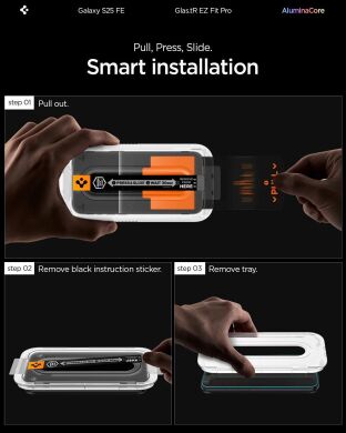 Комплект захисних стекол Spigen GLAS.tR EZ Fit Pro (FP) для Samsung Galaxy S25 FE (S731) AGL10202