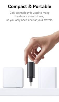 Сетевое зарядное устройство USAMS US-CC299 GaN 65W (USB + Type-C) + кабель Type-C - White