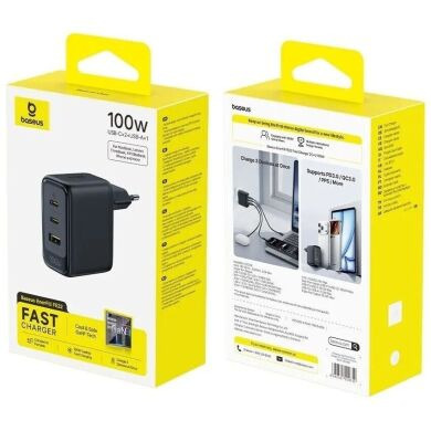 Сетевое зарядное устройство Baseus EnerFill FE22 100W (2Type-C + USB) E0123800 - Black