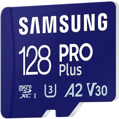 Карта памяти MicroSDXC Samsung PRO Plus 128GB C10 UHS-I R180MB/s + адаптер (MB-MD128SA/EU) - Blue