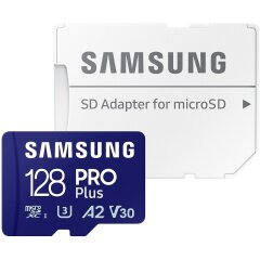 Карта пам’яті MicroSDXC Samsung PRO Plus 128GB C10 UHS-I R180MB/s + адаптер (MB-MD128SA/EU) - Blue