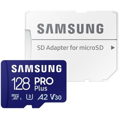 Карта памяти MicroSDXC Samsung PRO Plus 128GB C10 UHS-I R180MB/s + адаптер (MB-MD128SA/EU) - Blue