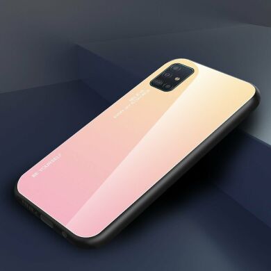 Захисний чохол Deexe Gradient Color для Samsung Galaxy A51 (А515) - Gold / Pink