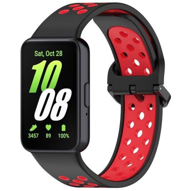 Ремешок Deexe Dot Color для Samsung Galaxy Fit 3 - Black / Red