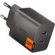 Сетевое зарядное устройство Spigen EE472EU GaN 47W (2Type-C) ACH10450 - Gunmetal. Фото 1 из 7