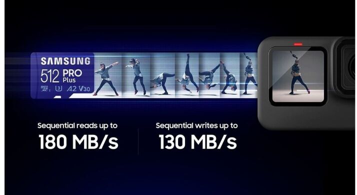 Карта памяти MicroSDXC Samsung PRO Plus 128GB C10 UHS-I R180MB/s + адаптер (MB-MD128SA/EU) - Blue