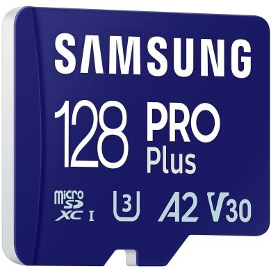 Карта памяти MicroSDXC Samsung PRO Plus 128GB C10 UHS-I R180MB/s + адаптер (MB-MD128SA/EU) - Blue