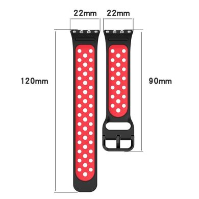 Ремешок Deexe Dot Color для Samsung Galaxy Fit 3 - Black / Red