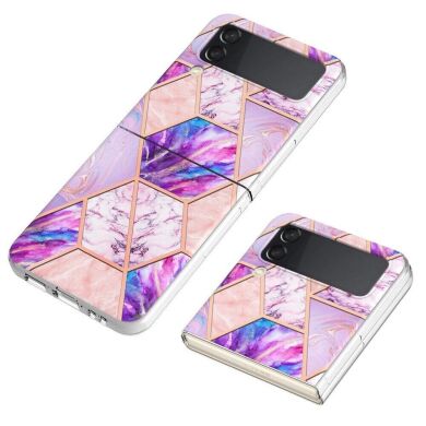 Защитный чехол Deexe Marble Pattern (FF) для Samsung Galaxy Flip 4 - Light Purple