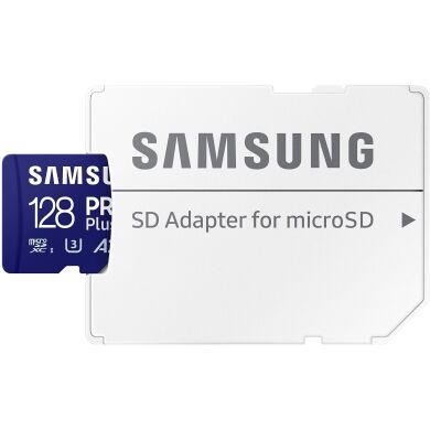 Карта памяти MicroSDXC Samsung PRO Plus 128GB C10 UHS-I R180MB/s + адаптер (MB-MD128SA/EU) - Blue