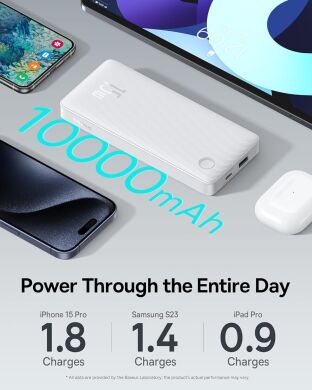 Зовнішній акумулятор Baseus Airpow Lite 15W (10000mAh) P10067500213-00 - White
