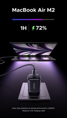 Сетевое зарядное устройство UGREEN X524 GaN 45W Type-C (65052) - Black