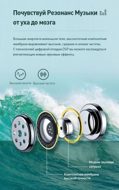 Беспроводные наушники Baseus Encok TWS W09 - Black