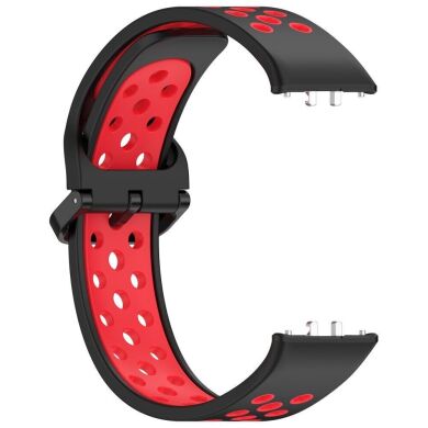 Ремешок Deexe Dot Color для Samsung Galaxy Fit 3 - Black / Red