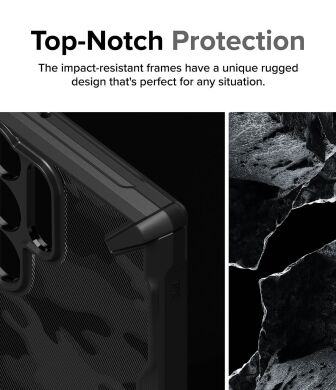 Захисний чохол Ringke Fusion X Design для Samsung Galaxy S24 Ultra (S928) 8809961783784) - Camo Black