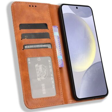 Чохол Deexe Retro Style для Samsung Galaxy S26 Plus (S947) - Brown