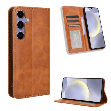 Чохол Deexe Retro Style для Samsung Galaxy S26 Plus (S947) - Brown