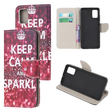 Чохол-книжка Deexe Color Wallet для Samsung Galaxy A02s (A025) - Quote Keep Calm and Sparkle