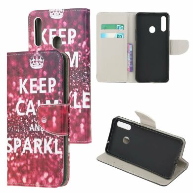 Чехол-книжка Deexe Color Wallet для Samsung Galaxy A20s (A207) - Quote Keep Calm and Sparkle