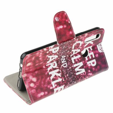 Чехол-книжка Deexe Color Wallet для Samsung Galaxy A20s (A207) - Quote Keep Calm and Sparkle