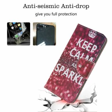 Чехол-книжка Deexe Color Wallet для Samsung Galaxy A20s (A207) - Quote Keep Calm and Sparkle