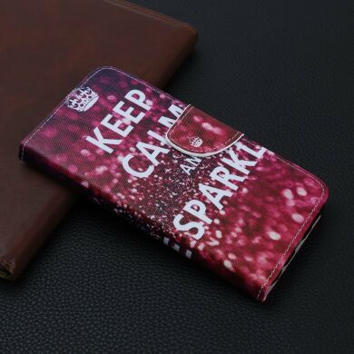 Чехол-книжка Deexe Color Wallet для Samsung Galaxy A20s (A207) - Quote Keep Calm and Sparkle