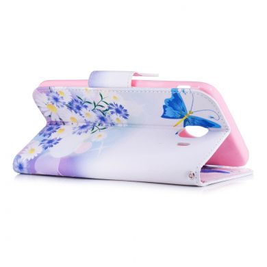 Чехол-книжка Deexe Color Wallet для Samsung Galaxy J4 2018 (J400) - Butterfly in Flowers B